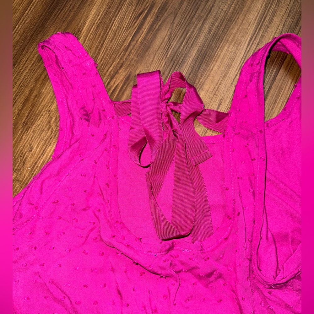 🔥 🌸 DEMOCRACY pink top!!! EUC, ribbon tie in back! - Picture 2 of 4